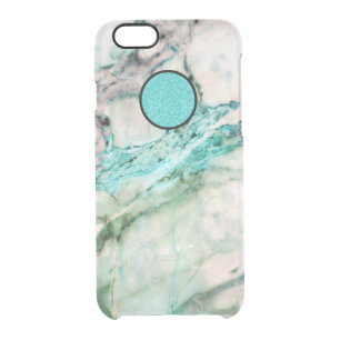 Gray & Green Marble Texture Design 2 Clear iPhone 6/6S Case