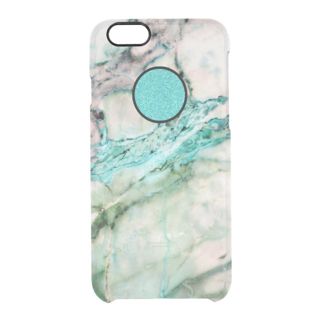 Gray & Green Marble Texture Design 2 Uncommon iPhone Case (Back)