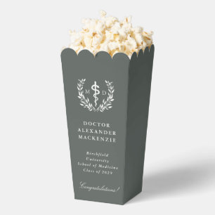 Gray-Green MD Asclepius Graduation Favor Boxes