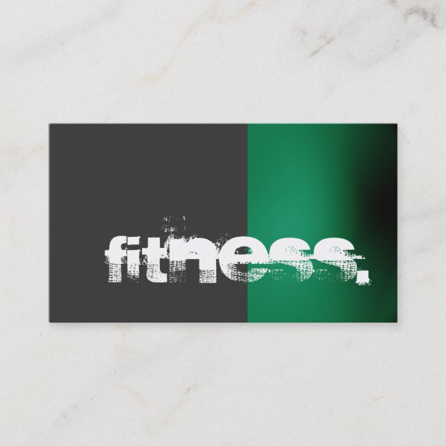 Gray Green Personal Trainer Business Card (Front)