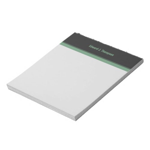 Gray Green Simple Border Notepad
