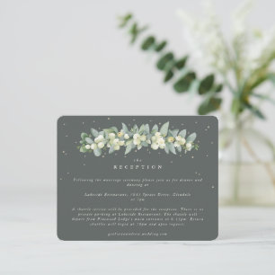 Gray Green Snowberry+Eucalyptus Garland Reception Enclosure Card