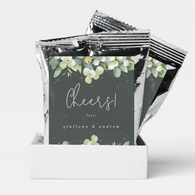 Gray Green Snowberry+Eucalyptus Winter Wedding Coffee Drink Mix (Pair)