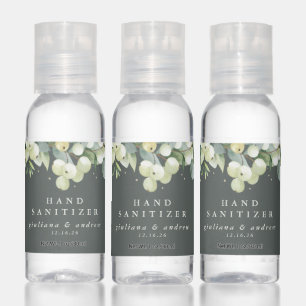 Gray-Green Snowberry+Eucalyptus Winter Wedding Hand Sanitizer