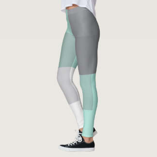 Gray green squares leggings