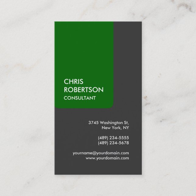 Gray Green Stripe Attractive Charm Business Card (Front)