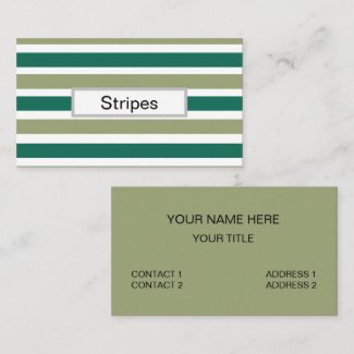 Gray Green Stripes Business Card