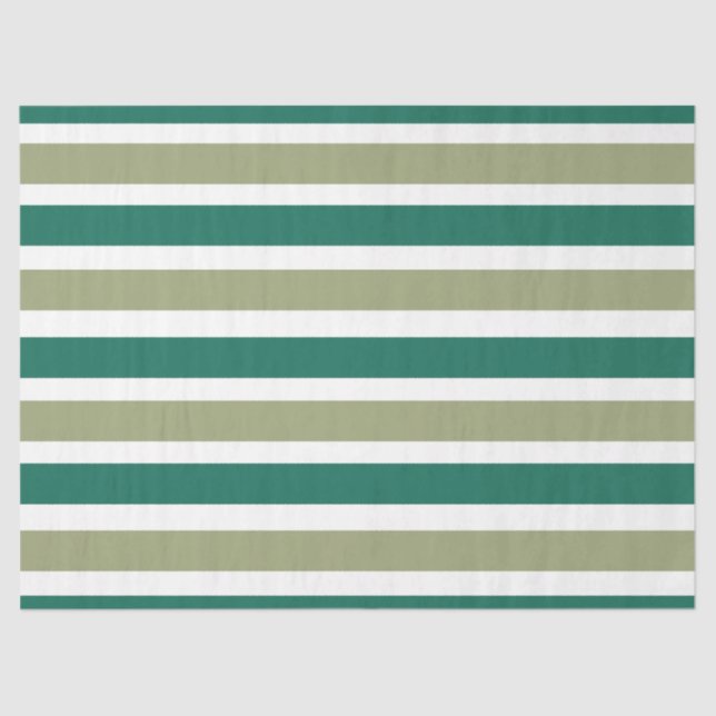Gray Green Stripes Tissue Paper (Front)