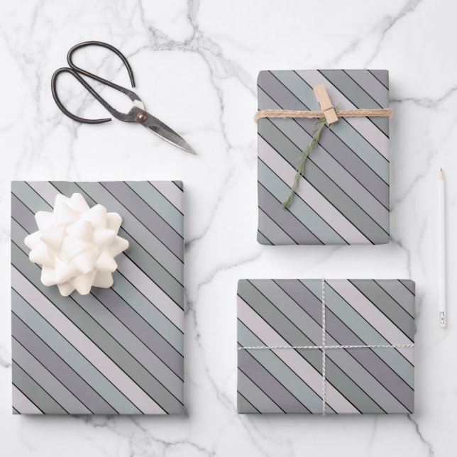 Gray Green With Black Stripes On Watercolor Paper (Front)