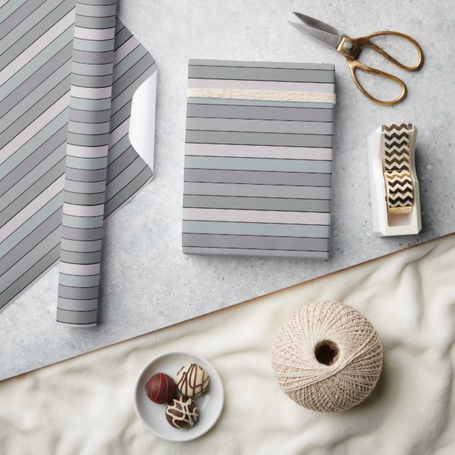 Gray Green With Black Stripes On Watercolor Paper (Crafts)