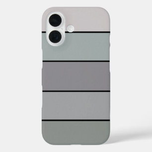 Gray Green With Black Stripes On Watercolor Paper iPhone 16 Case