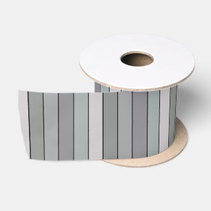 Gray Green With Black Stripes On Watercolor Paper Satin Ribbon