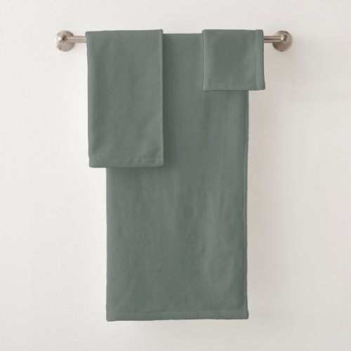 Gray green zen natural neutral classic bath towel set