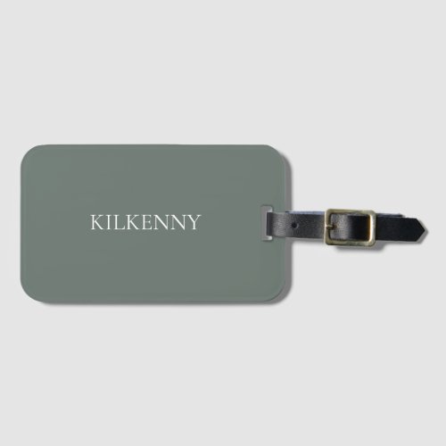 Gray green zen natural neutral custom  luggage tag