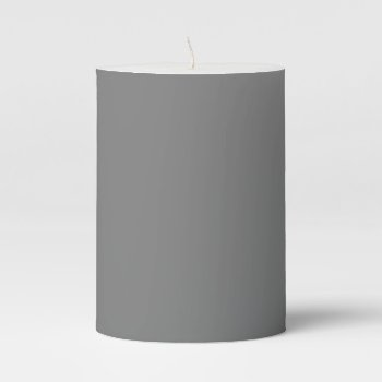Gray Grey Color Simple Monochrome Plain Gray Grey Pillar Candle by Kullaz at Zazzle