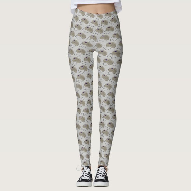 Gray Grey Computer Mouse Electronics Techie Wired Leggings (Front)