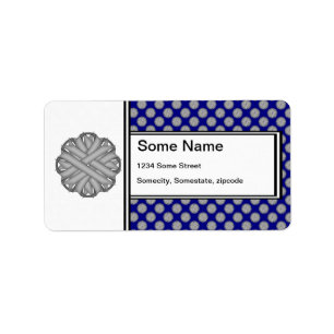 Gray / Grey Flower Ribbon Label