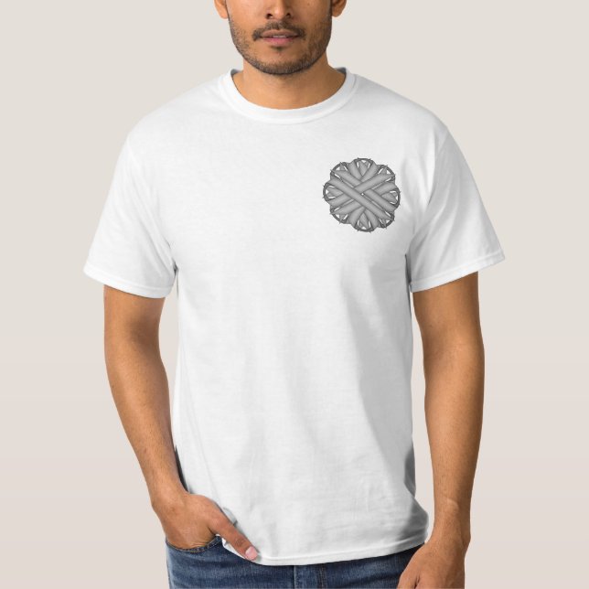 Gray / Grey Flower Ribbon T-Shirt (Front)