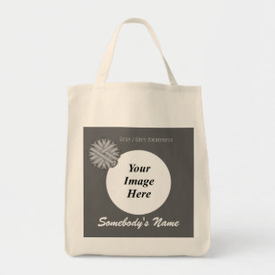 Gray / Grey Flower Ribbon Tmpl by Kenneth Yoncich Tote Bag