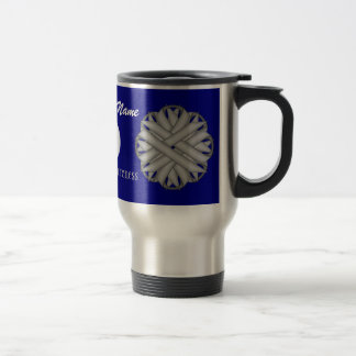 Gray / Grey Flower Ribbon Tmpl by Kenneth Yoncich Travel Mug