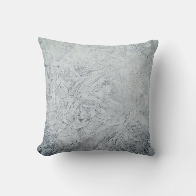 Gray grey frost design throw pillow (Front)