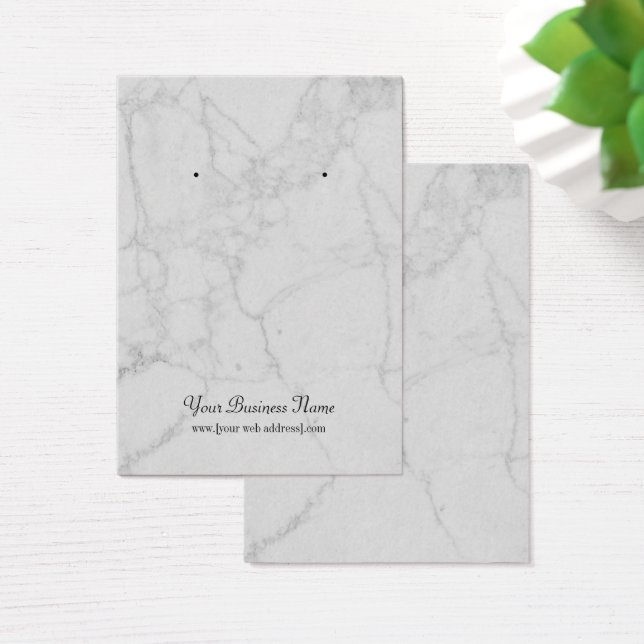 Gray Grey Marble Earring Display Card (Desk)