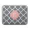 Gray Grey Peach Quatrefoil Monogram