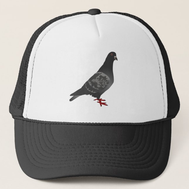 Gray/Grey Pigeon Trucker Hat (Front)