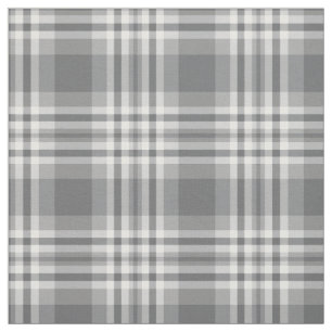 Gray Grey Plaid Gingham Check Tartan Patchwork Fabric