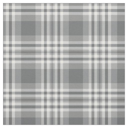 Gray Grey Plaid Gingham Check Tartan Patchwork Fabric | Zazzle