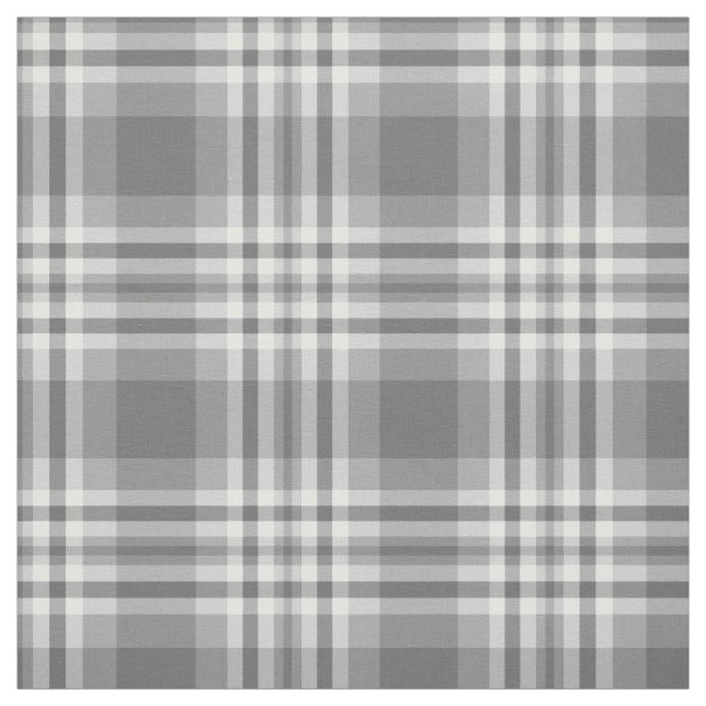 Gray Grey Plaid Gingham Check Tartan Patchwork Fabric (Swatch)