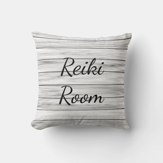 Gray Grey Reiki Room Throw Pillow (Front)