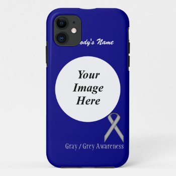 Gray / Grey Standard Ribbon By Kenneth Yoncich Iphone 11 Case by KennethYoncich at Zazzle
