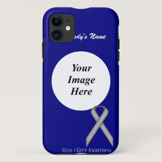 Gray / Grey Standard Ribbon by Kenneth Yoncich iPhone 11 Case