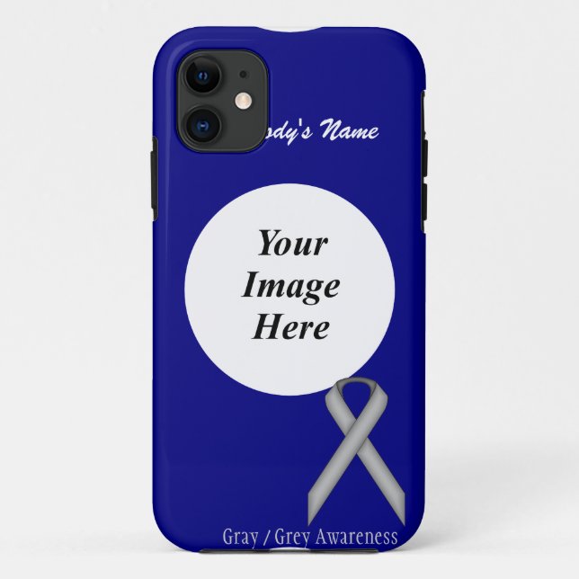 Gray / Grey Standard Ribbon by Kenneth Yoncich Case-Mate iPhone Case (Back)