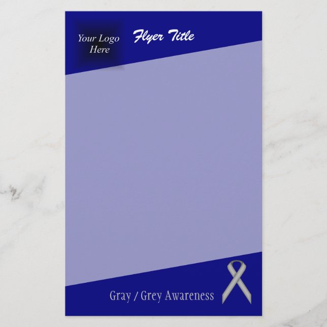 Gray / Grey Standard Ribbon by Kenneth Yoncich Flyer (Front)