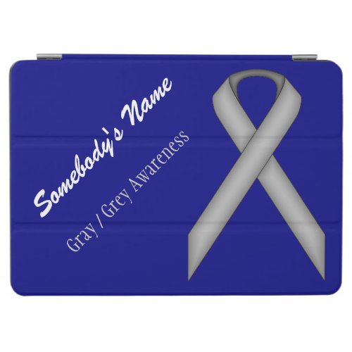 Gray  Grey Standard Ribbon by Kenneth Yoncich iPad Air Cover