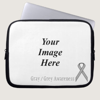 Gray / Grey Standard Ribbon by Kenneth Yoncich Laptop Sleeve