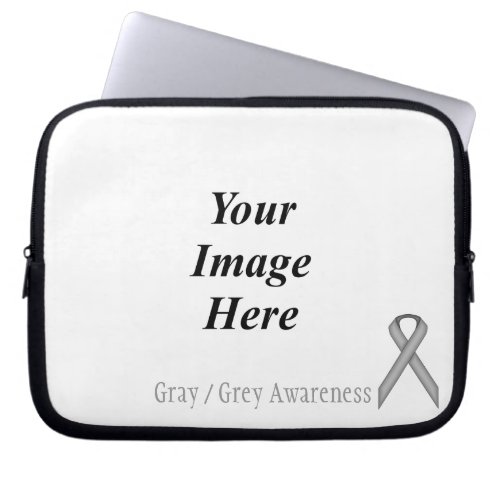 Gray  Grey Standard Ribbon by Kenneth Yoncich Laptop Sleeve