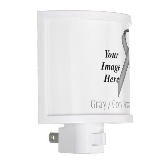 Gray / Grey Standard Ribbon by Kenneth Yoncich Night Light (Right)