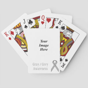 Gray / Grey Standard Ribbon by Kenneth Yoncich Poker Cards