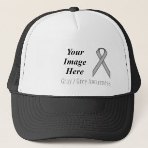 Gray / Grey Standard Ribbon by Kenneth Yoncich Trucker Hat