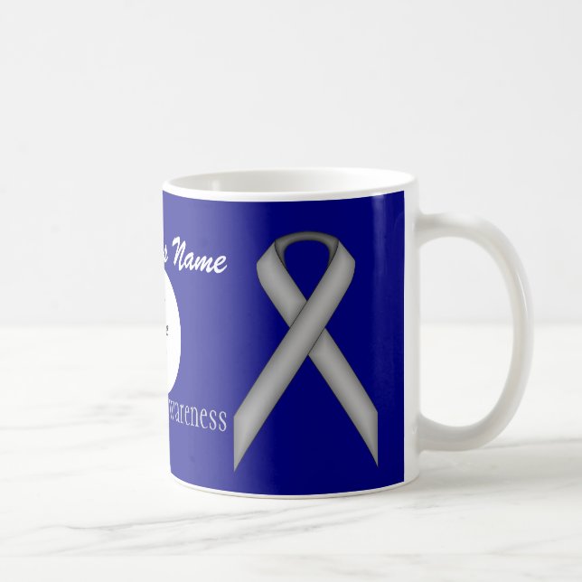 Gray/Grey Standard Ribbon Tmpl by Kenneth Yoncich Coffee Mug (Right)