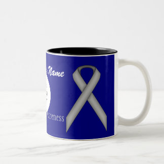 Gray/Grey Standard Ribbon Tmpl by Kenneth Yoncich Two-Tone Coffee Mug