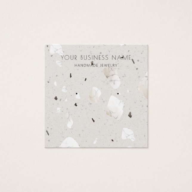 Gray Grey Terrazzo Earring Display Cards (Front)