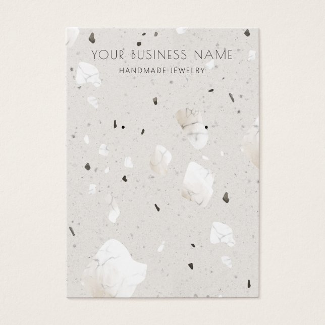 Gray Grey Terrazzo Earring Display Cards (Front)