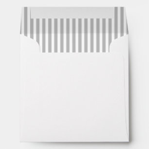 Gray Grey Vertical Stripe Lined Envelope
