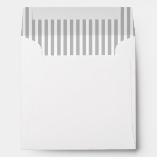 Gray Grey Vertical Stripe Lined Envelope