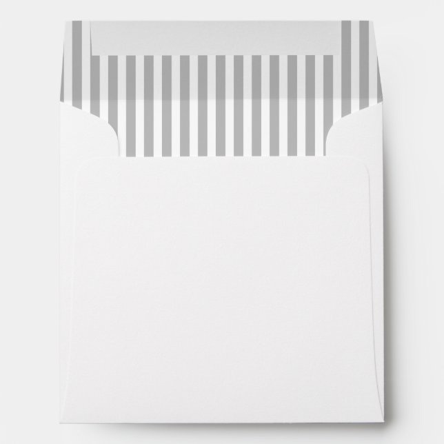 Gray Grey Vertical Stripe Lined Envelope (Back (Bottom))
