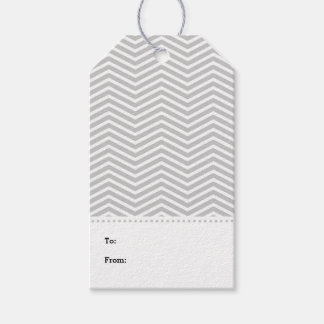 Gray Grey White Chevron Modern Gift Tags